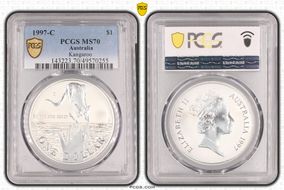 1997-C $1 Kangaroo Ag MS70