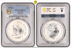1999-C $1 Kangaroo Ag MS70