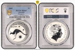 2005 $1 Kangaroo Ag MS69