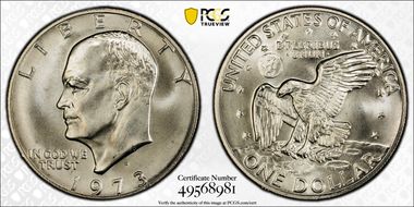 1973-S $1 Silver MS68