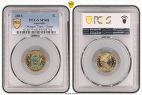 2016 $2 Olympic Team - Green Colorized MS68