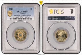 2016 $2 Olympic Team - Yellow Colorized MS67