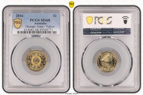 2016 $2 Olympic Team - Yellow Colorized MS68