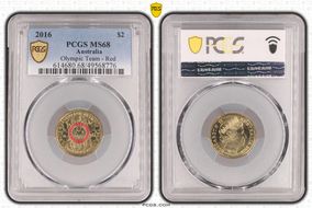 2016 $2 Olympic Team - Red Colorized MS68