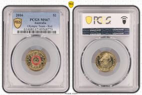 2016 $2 Olympic Team - Red Colorized MS67