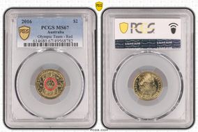 2016 $2 Olympic Team - Red Colorized MS67