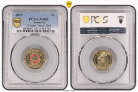 2016 $2 Olympic Team - Red Colorized MS68