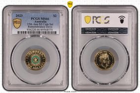 2023 $2 35th Ann $2 Coin Set Colorized Remembrance Dove MS66