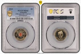 2023 $2 35th Ann $2 Coin Set Colorized Firefighters MS66