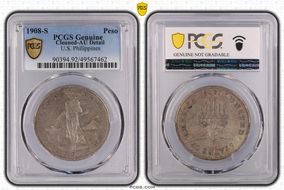 1908-S Peso KM-172  Ag N1