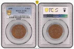 1850 5 Reis AU58BN