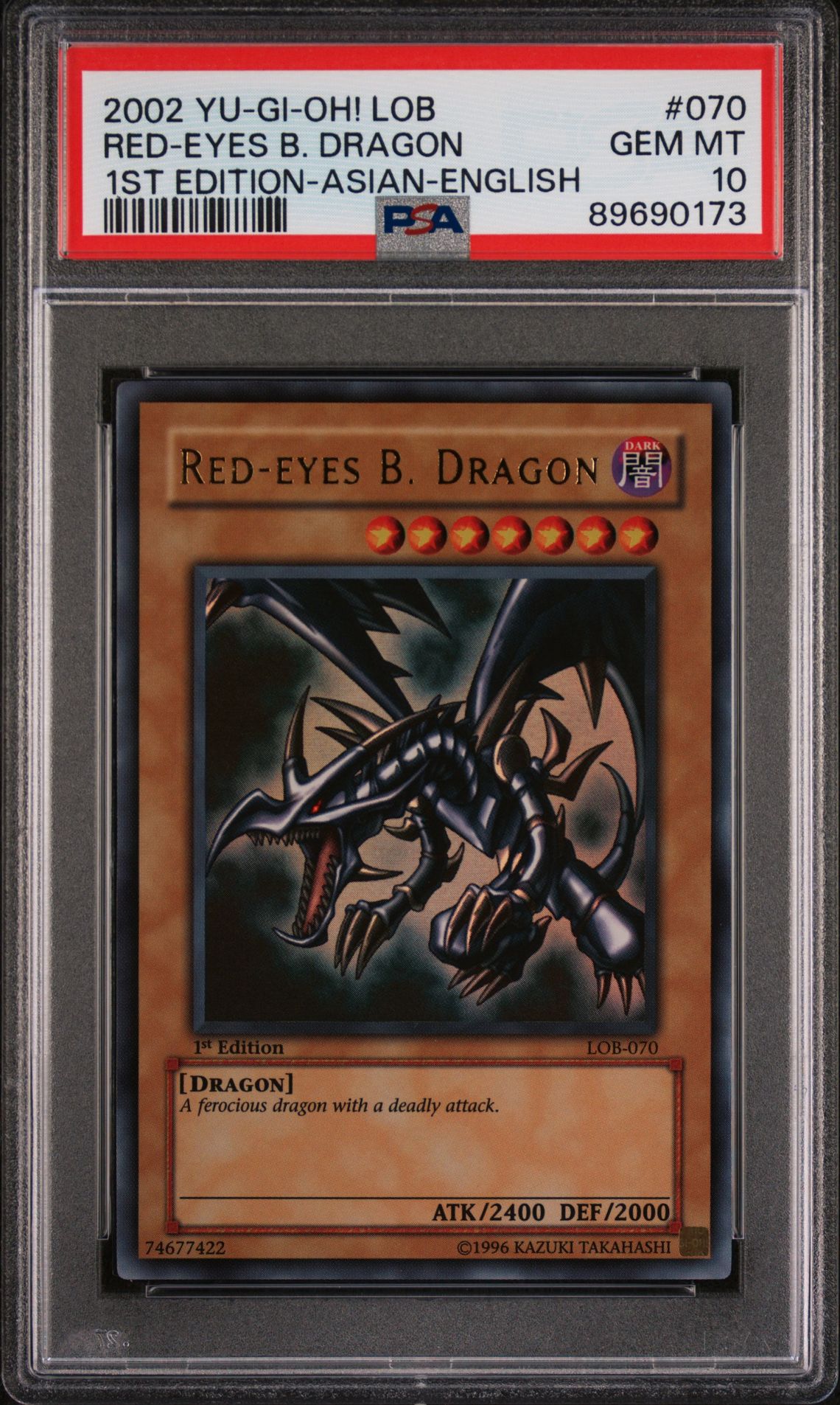 2002 Yu-Gi-Oh! Yu-Gi-Oh 1ST EDITION-ASIAN-ENGLISH #070 Red-Eyes B. Dragon front