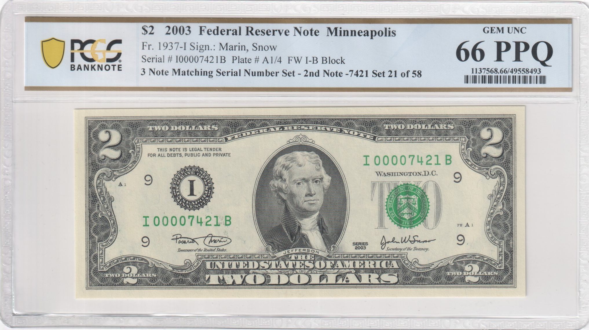 Pcgs certificate verification banknote details for cert 49558493
