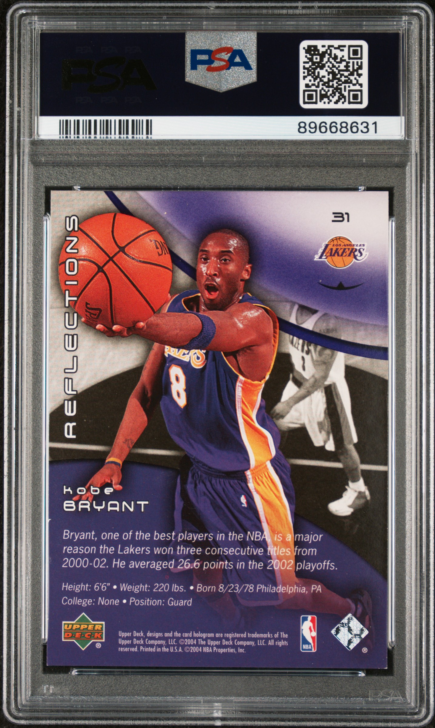 Kobeページ DG's 2003 Upper Deck Triple Dimensions Reflections Kobe Bryant