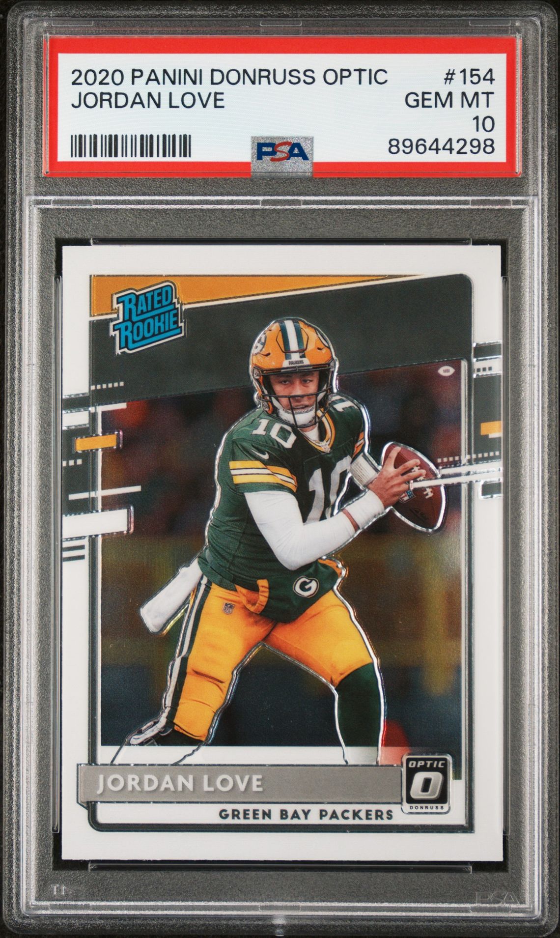 2020 Panini Donruss Optic Jordan Love #154 Gem Mt 10 front