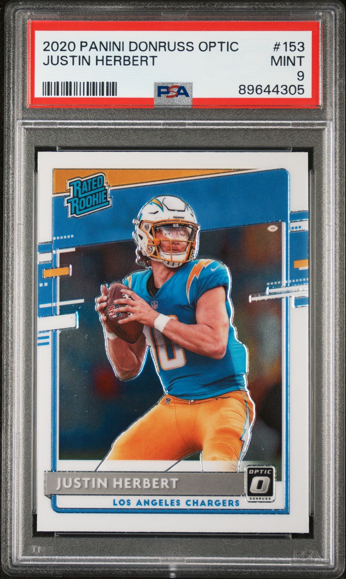 2020 Panini Donruss Optic Justin Herbert #153 Mint 9 front