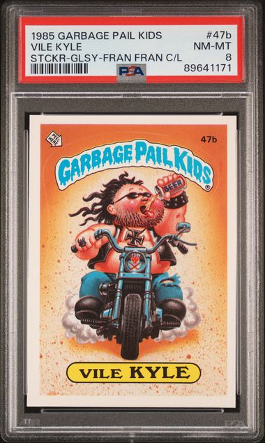 1985 Garbage Pail Kids GARBAGE PAIL KIDS STICKERS STCKR-GLSY-FRAN FRAN C/L #47B Vile Kyle front