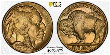 1927-S 5C 2 Feathers FS-401 MS63