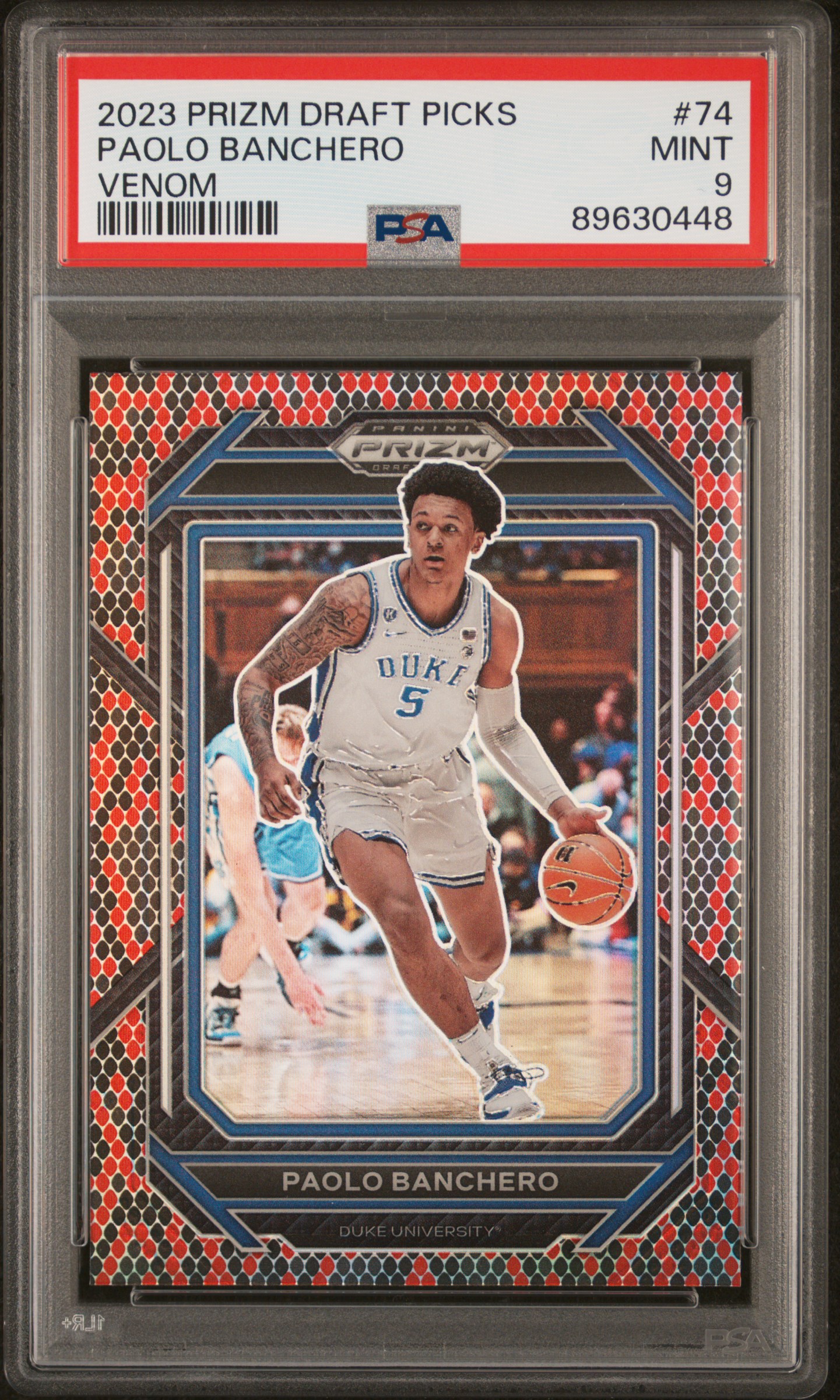 2023 Panini Prizm Draft Picks Paolo Banchero #74 (Venom Prizm) Mint 9 front