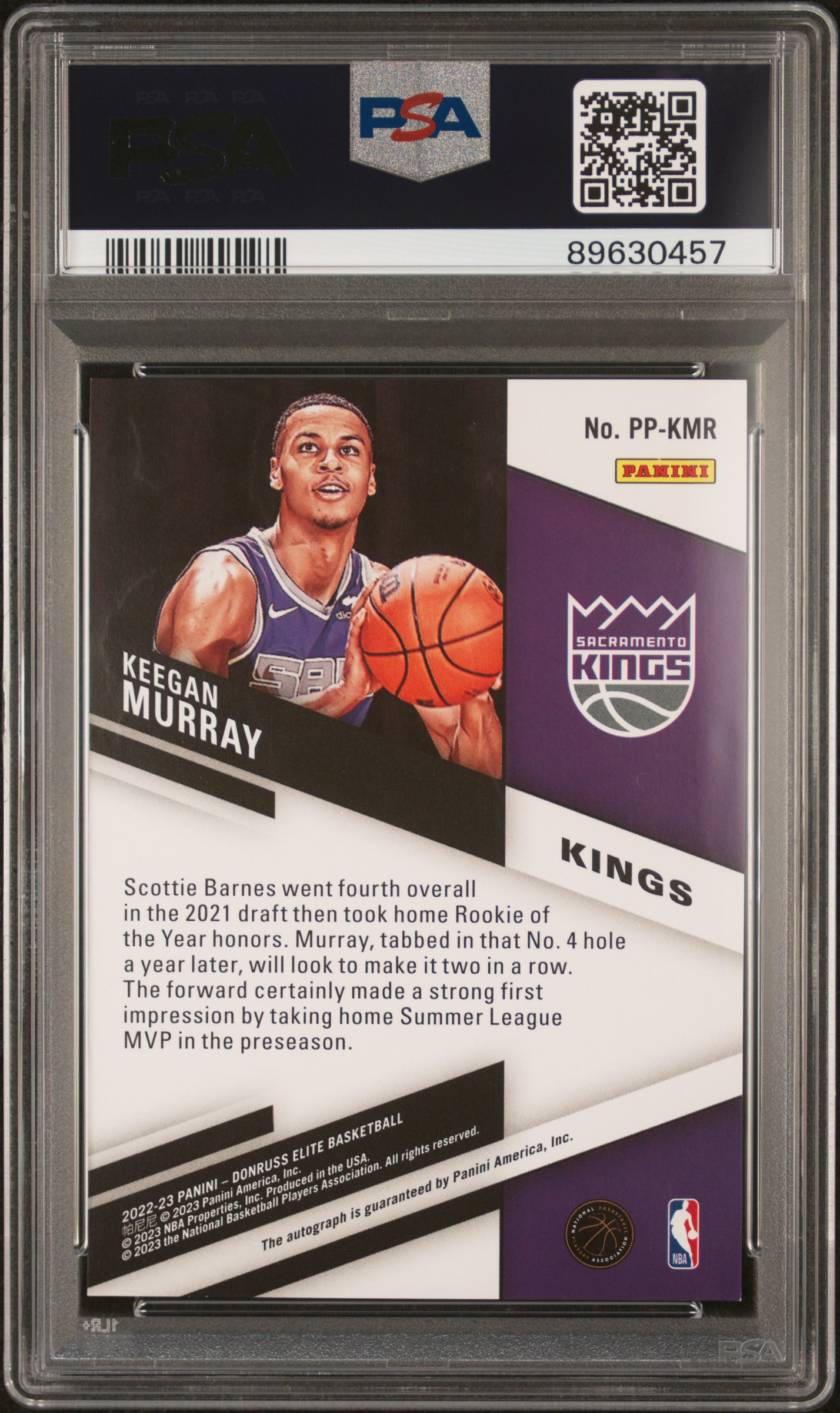 2022 Panini Donruss Elite Pen Pals Autograph Keegan Murray #Ppkmr (Pen Pals Autograph) Mint 9 back