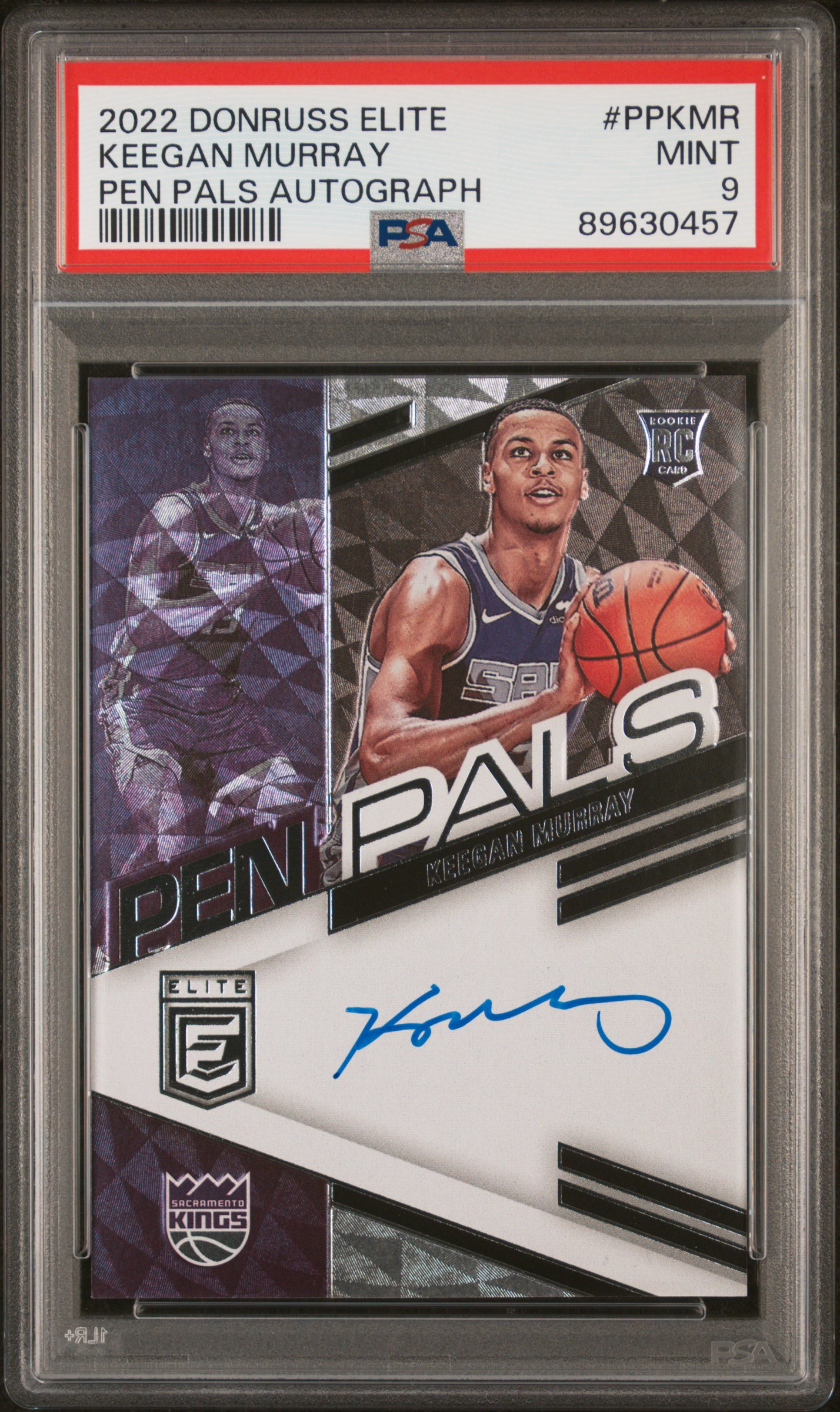 2022 Panini Donruss Elite Pen Pals Autograph Keegan Murray #Ppkmr (Pen Pals Autograph) Mint 9 front