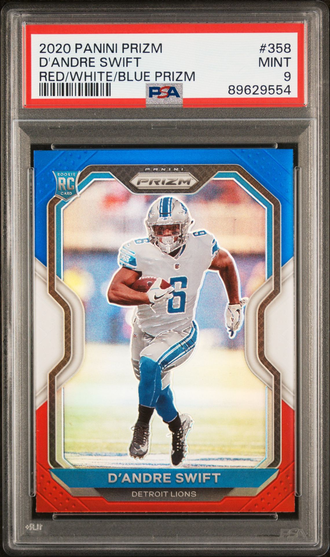2020 Panini Prizm D'andre Swift #358 (Red/White/Blue Prizm) Mint 9 front