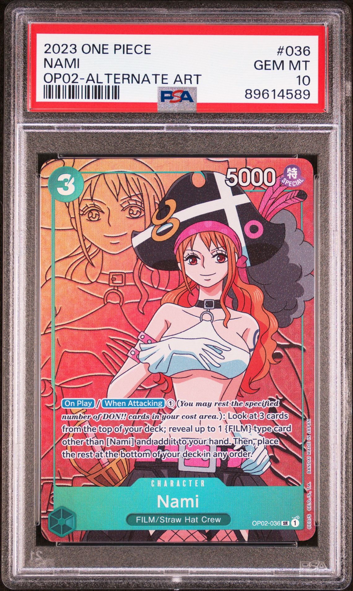 2023 One Piece ONE PIECE OP02-PARAMOUNT WAR ALTERNATE ART #036 Nami front