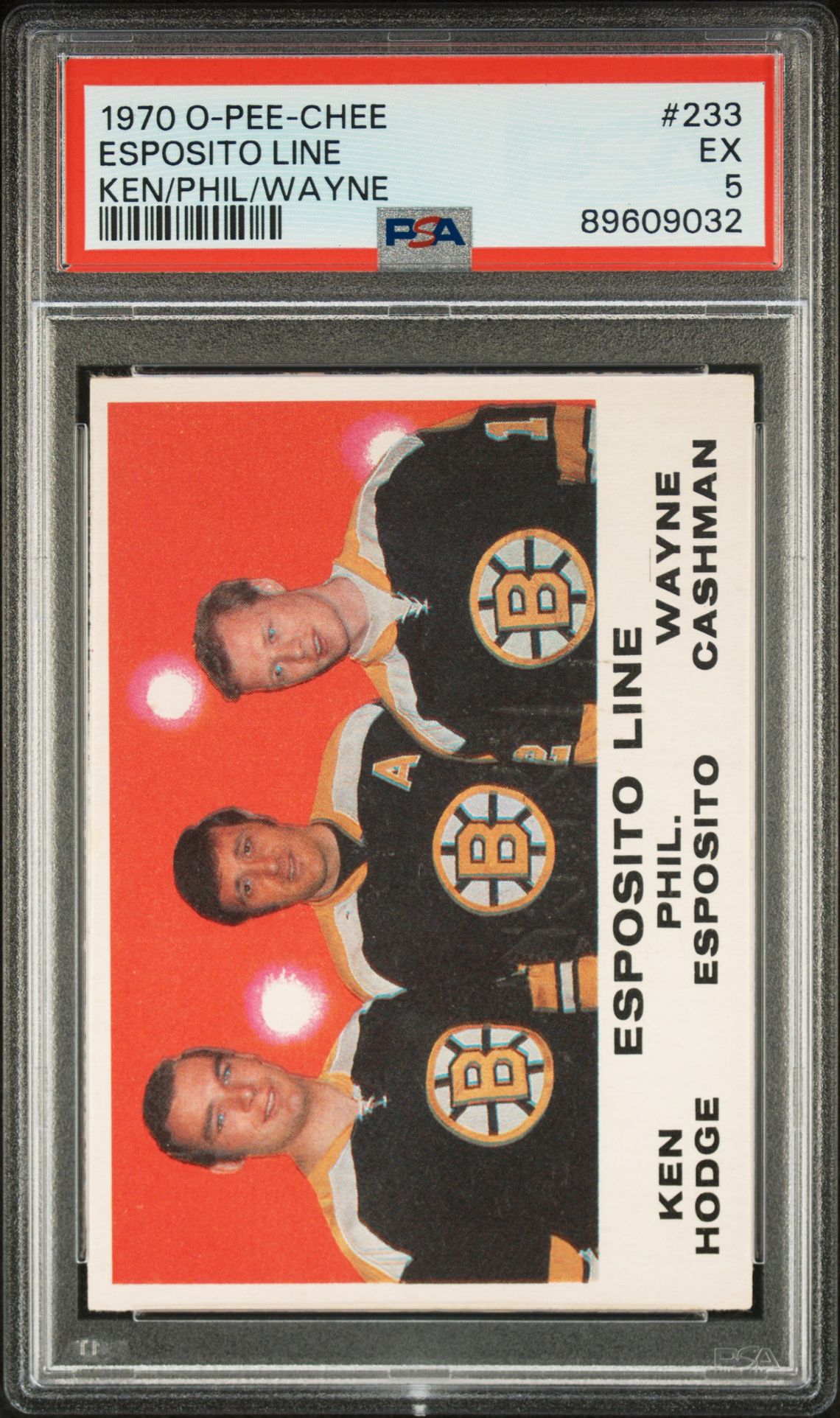 1970 Upper Deck O-PEE-CHEE KEN/PHIL/WAYNE #233 Esposito Line front