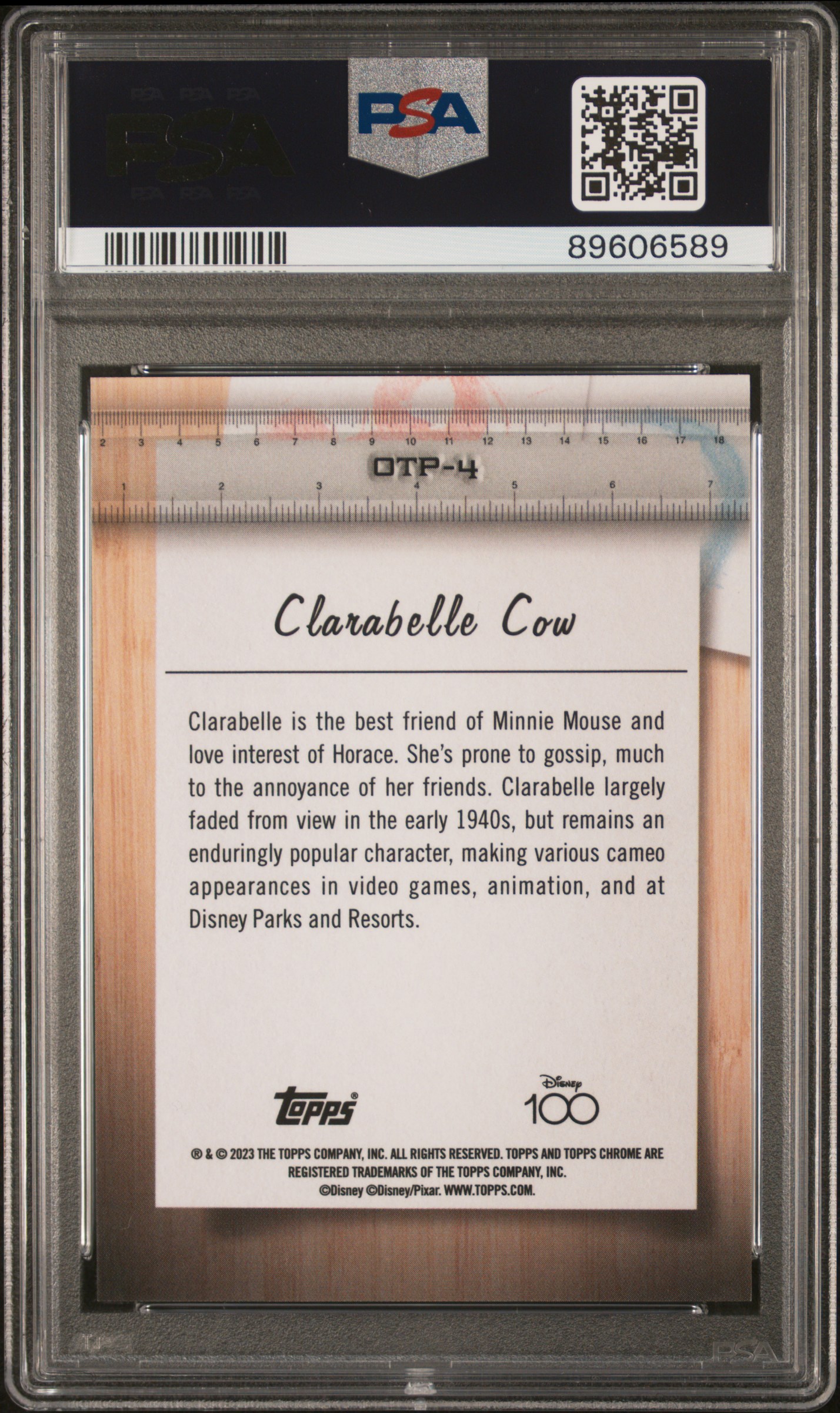 2023 Topps Chrome Disney100 Off The Page Clarabelle Cow #Otp4 Gem Mt 10 back