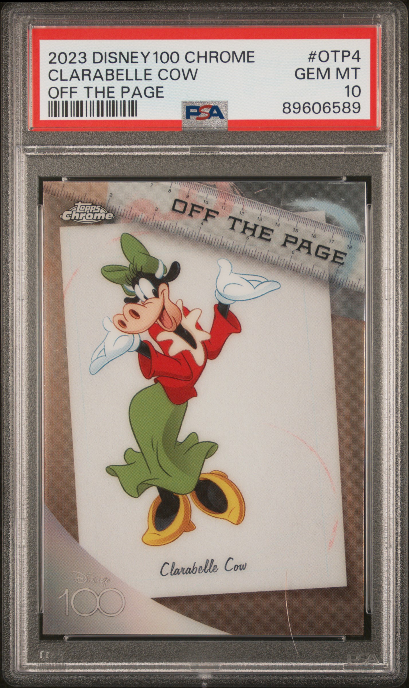 2023 Topps Chrome Disney100 Off The Page Clarabelle Cow #Otp4 Gem Mt 10 front