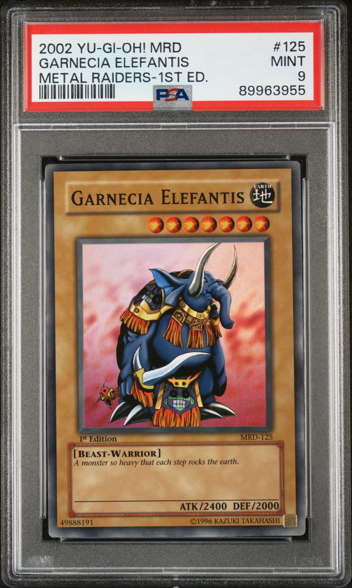 2002 Yu-Gi-Oh! Mrd-Metal Raiders Garnecia Elefantis #125 (Metal Raiders-1St Ed.) Mint 9 front