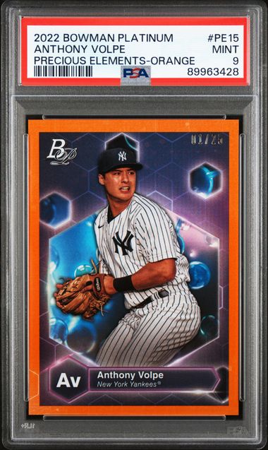 2022 Bowman Platinum Precious Elements Anthony Volpe #Pe15 (Precious Elements-Orange) Mint 9 front