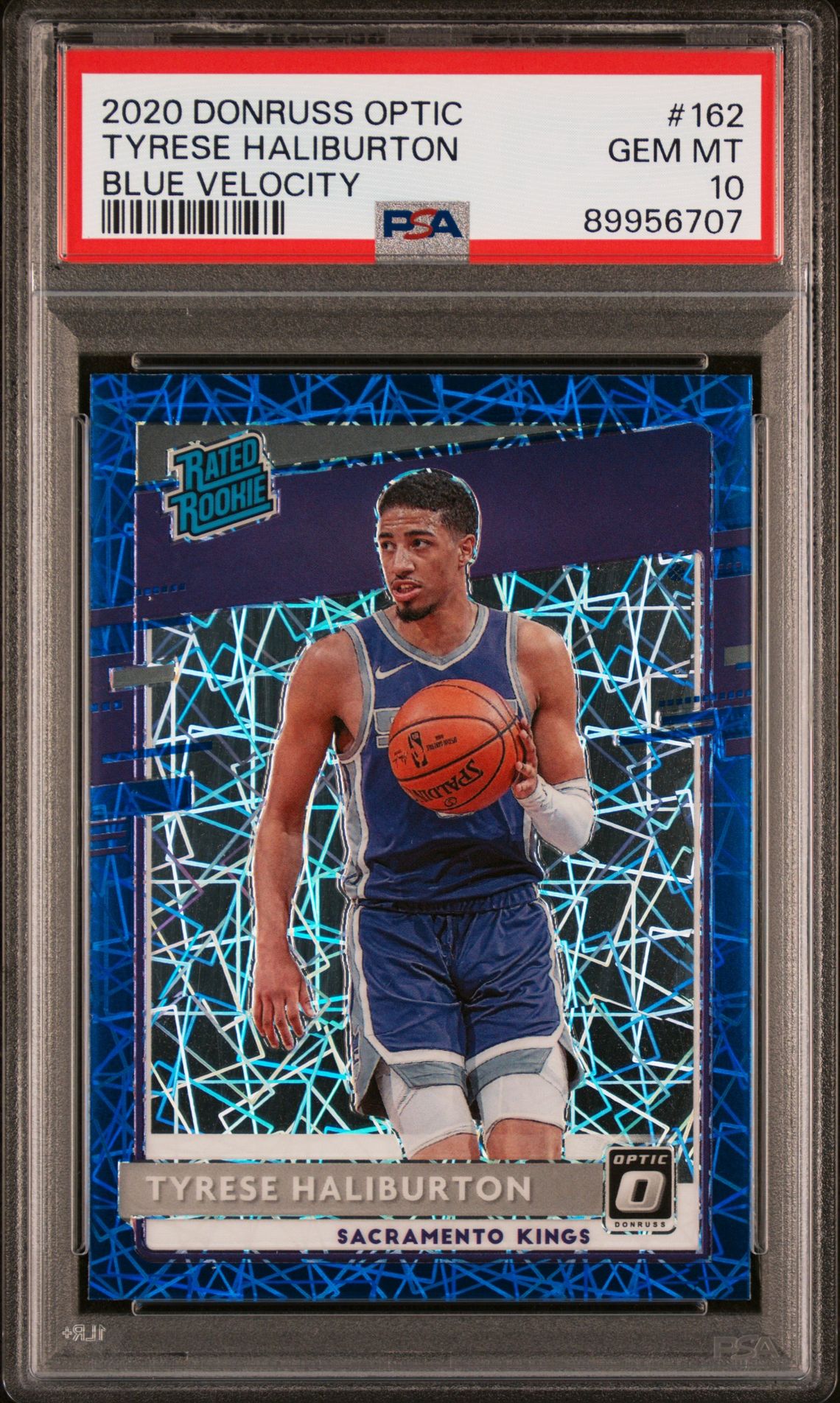 2020 Panini PANINI DONRUSS OPTIC BLUE VELOCITY #162 Tyrese Haliburton front