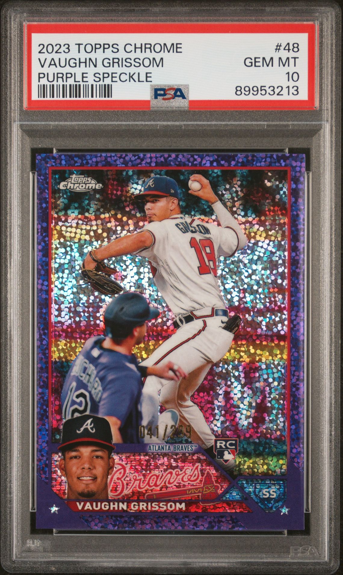 2023 Topps TOPPS CHROME PURPLE SPECKLE REFRACTOR #48 Vaughn Grissom front