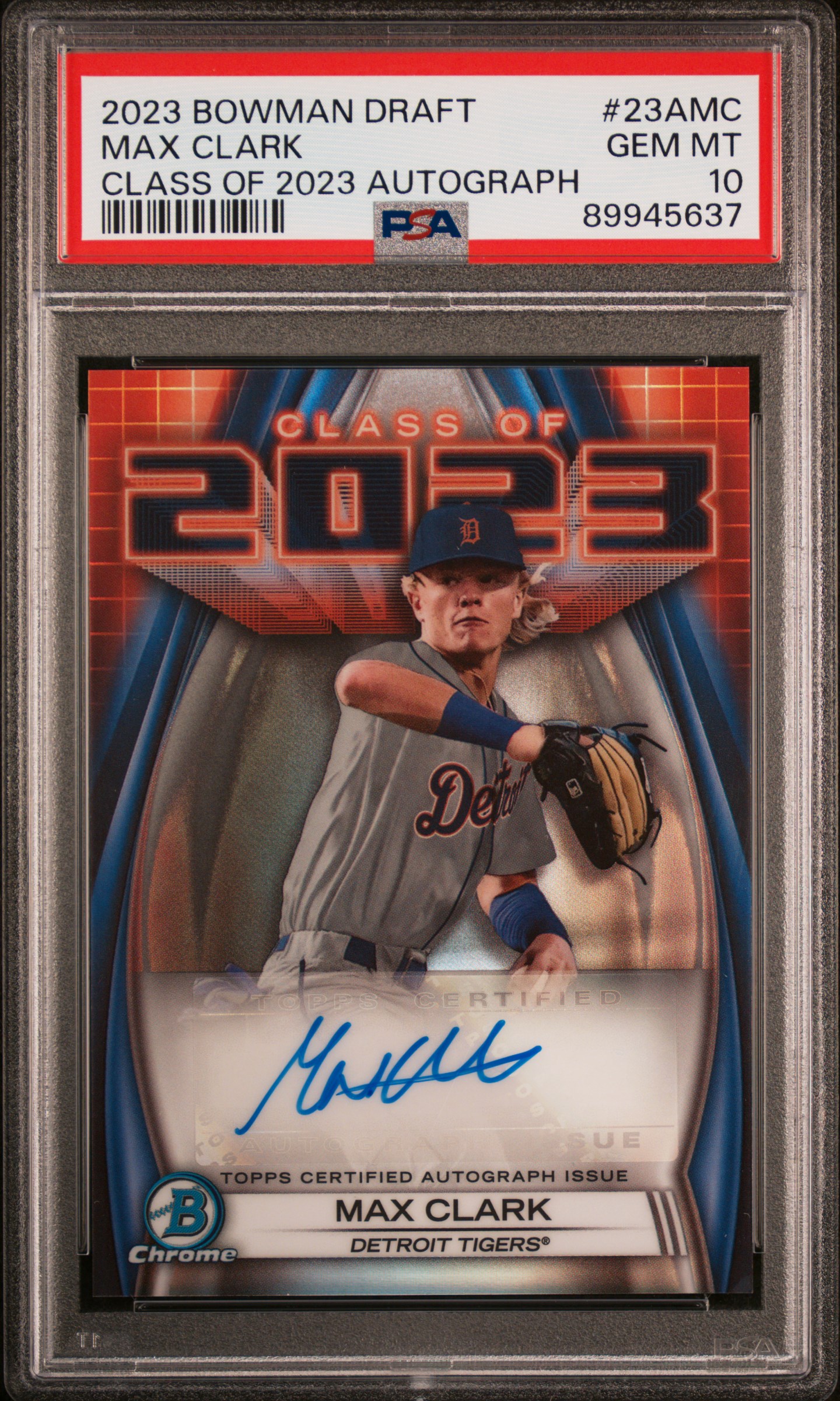 2023 Bowman Draft Class Of 2023 Autograph Max Clark #23Amc Gem Mt 10 front