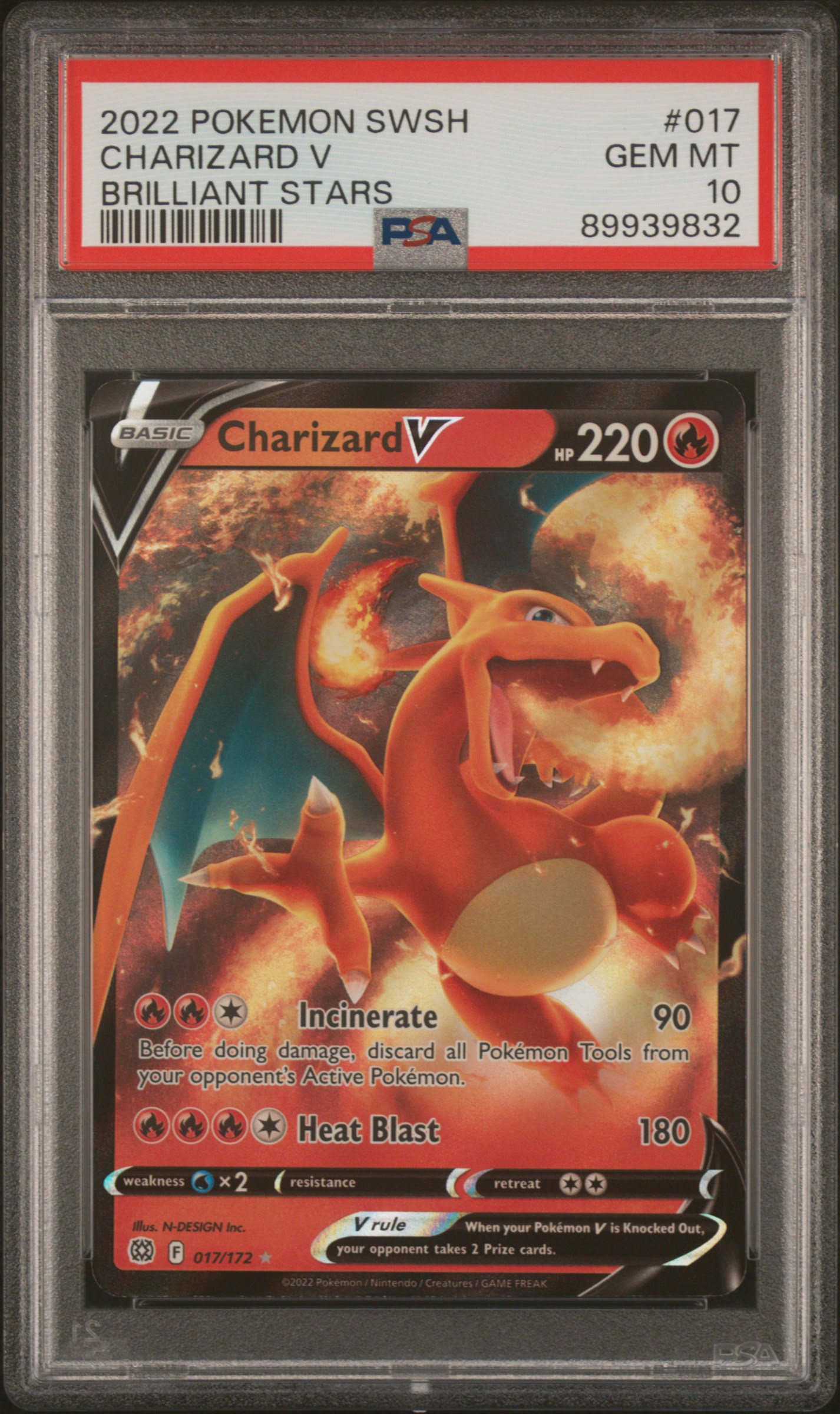 Charizard V 017/172 Ultra Rare Sword Shield Brilliant Stars Pokemon TCG:  Charizard V Ultra Rare Card 017/172 - Brilliant Stars Set Charizard Upc