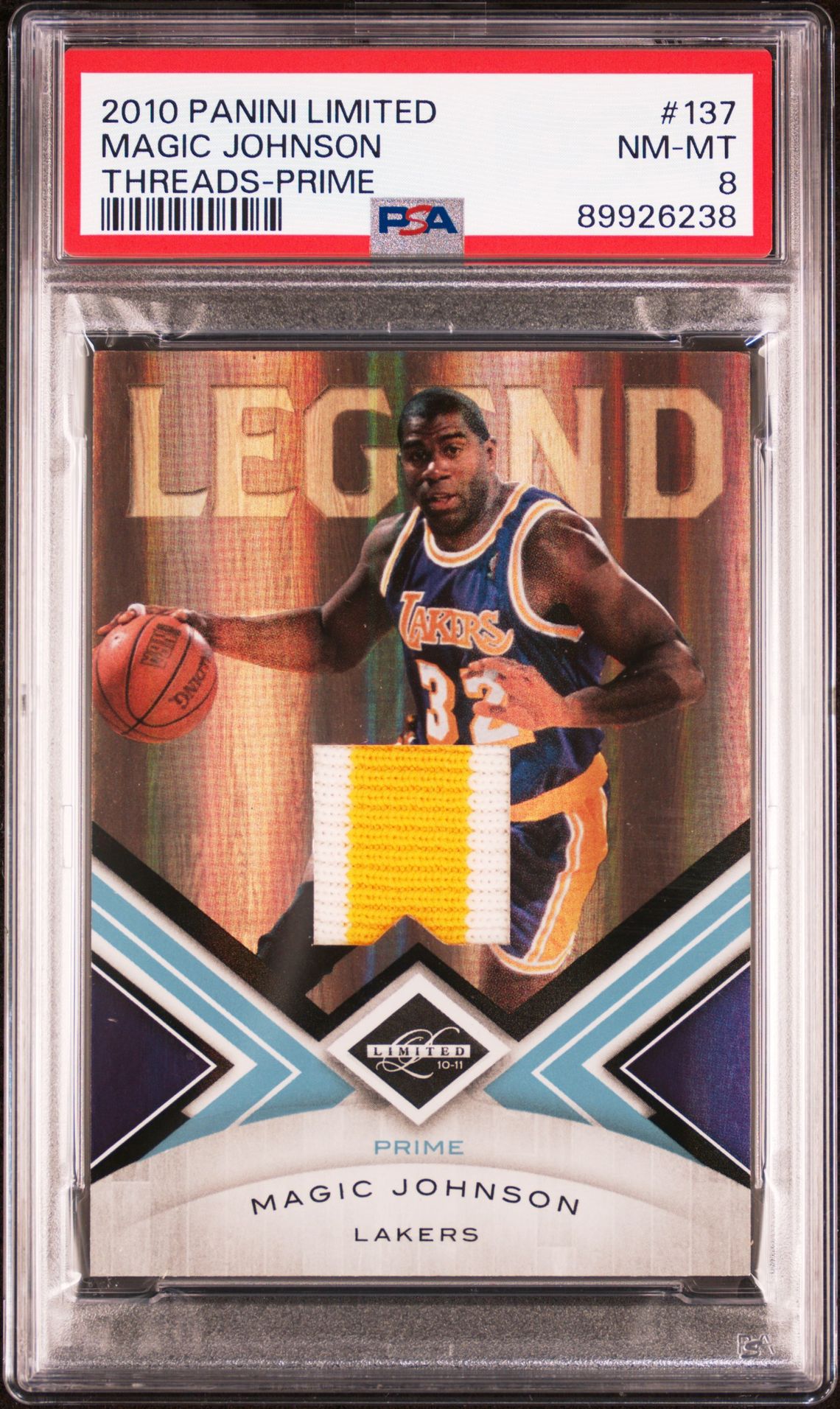 2010 Panini PANINI LIMITED THREADS-PRIME #137 Magic Johnson front