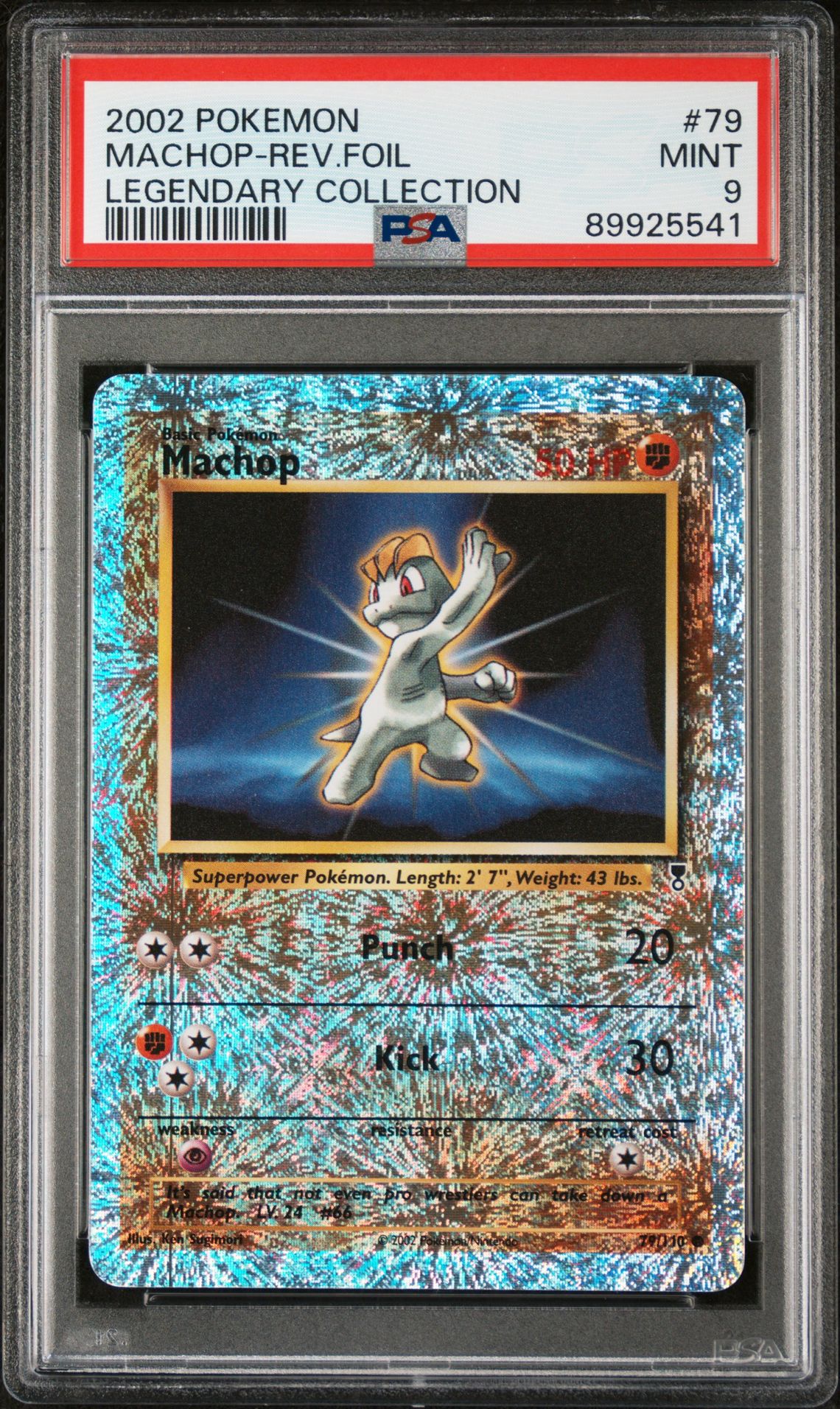2002 Pokemon POKEMON LEGENDARY COLLECTION #79 Machop-Rev.Foil front