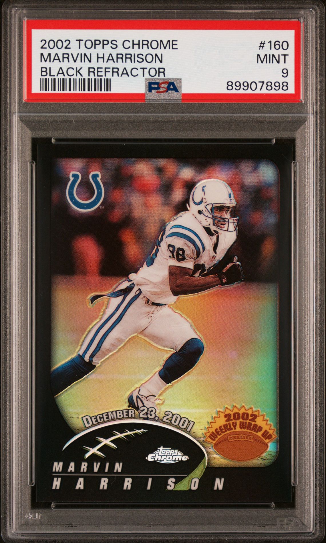 2002 Topps Chrome TOPPS CHROME BLACK REFRACTOR #160 Marvin Harrison front