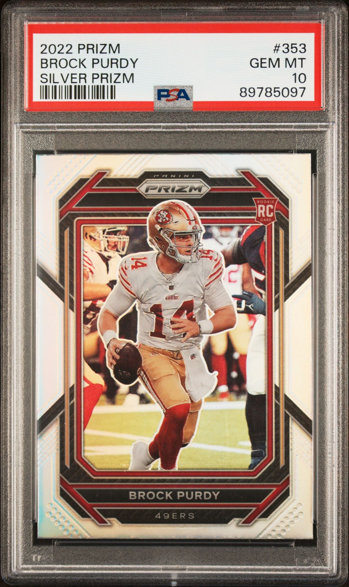 2022 Panini Prizm Brock Purdy #353 (Silver Prizm) Gem Mt 10 front