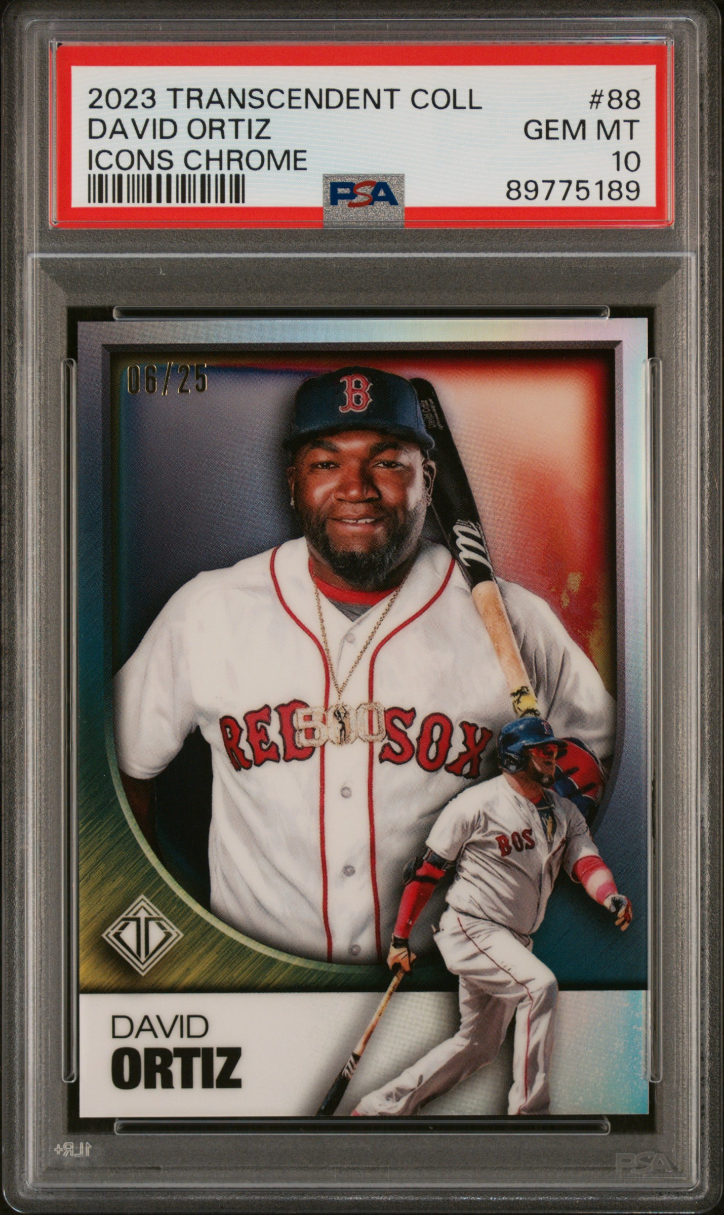 2023 Topps Transcendent Collection Transcendent Icons Chrome David Ortiz #88 Gem Mt 10 front