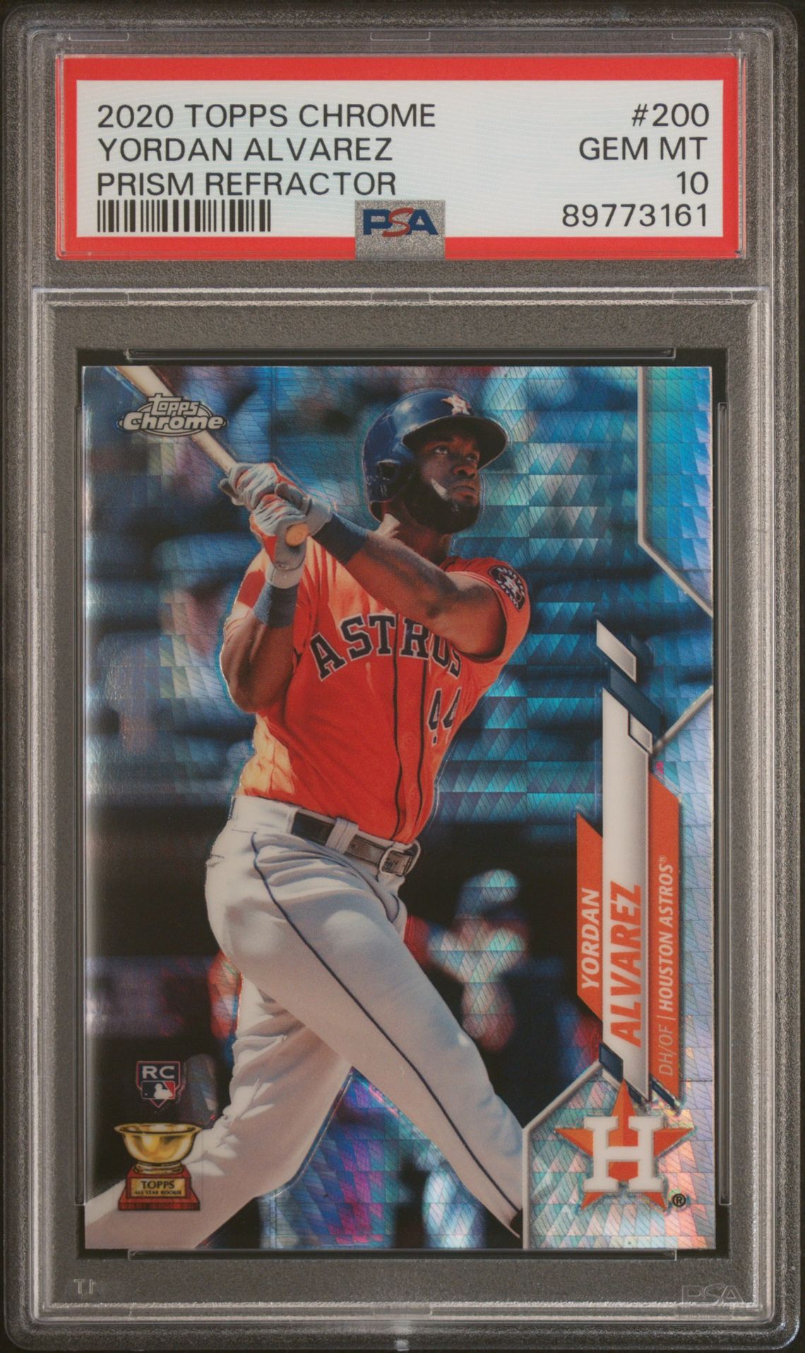 2020 Topps Chrome Yordan Alvarez #200 (Prism Refractor) Gem Mt 10 front view - PSA graded GEM MT 10