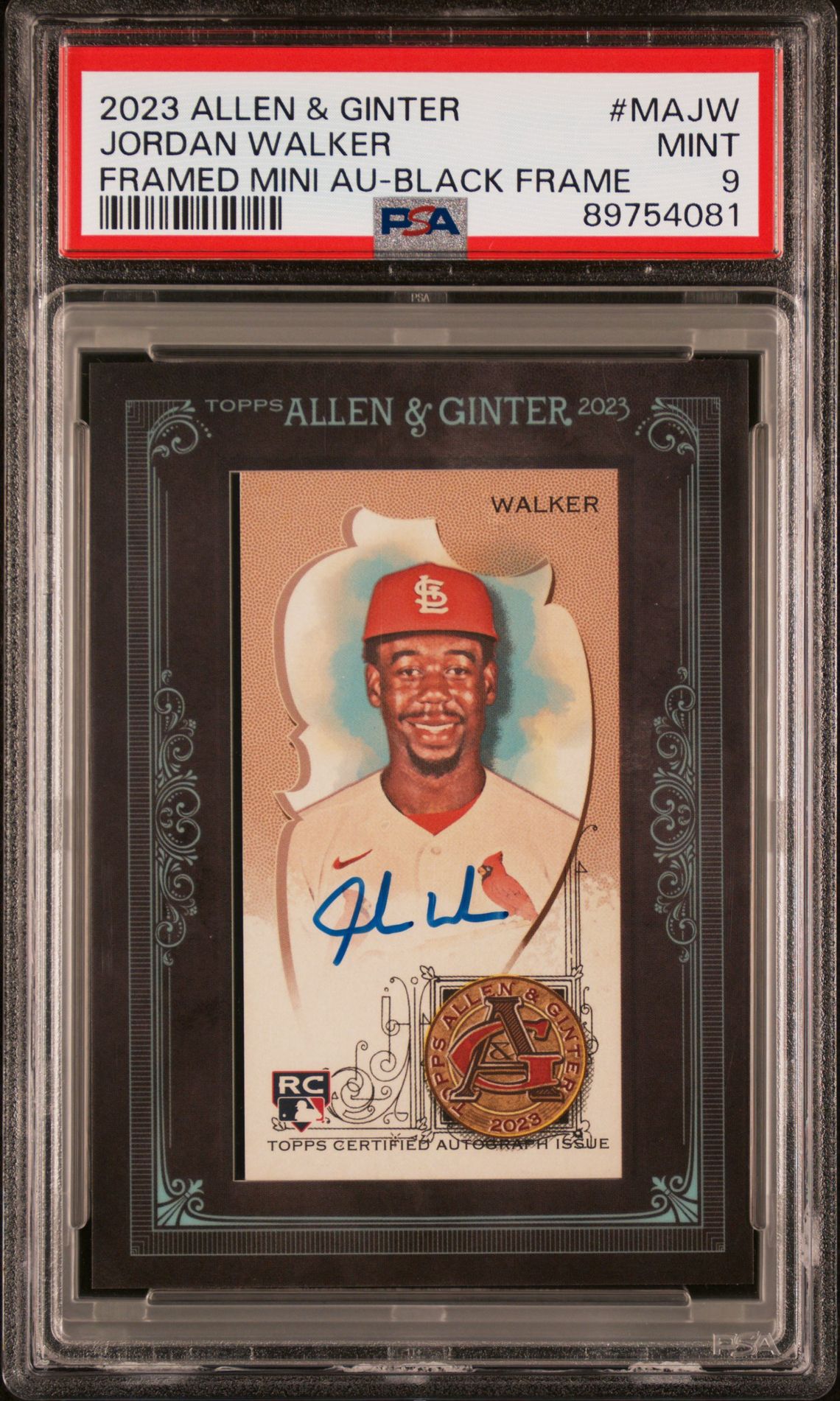 2023 Topps TOPPS ALLEN & GINTER MINI AUTOGRAPH BLACK FRAME #MAJW Jordan Walker front