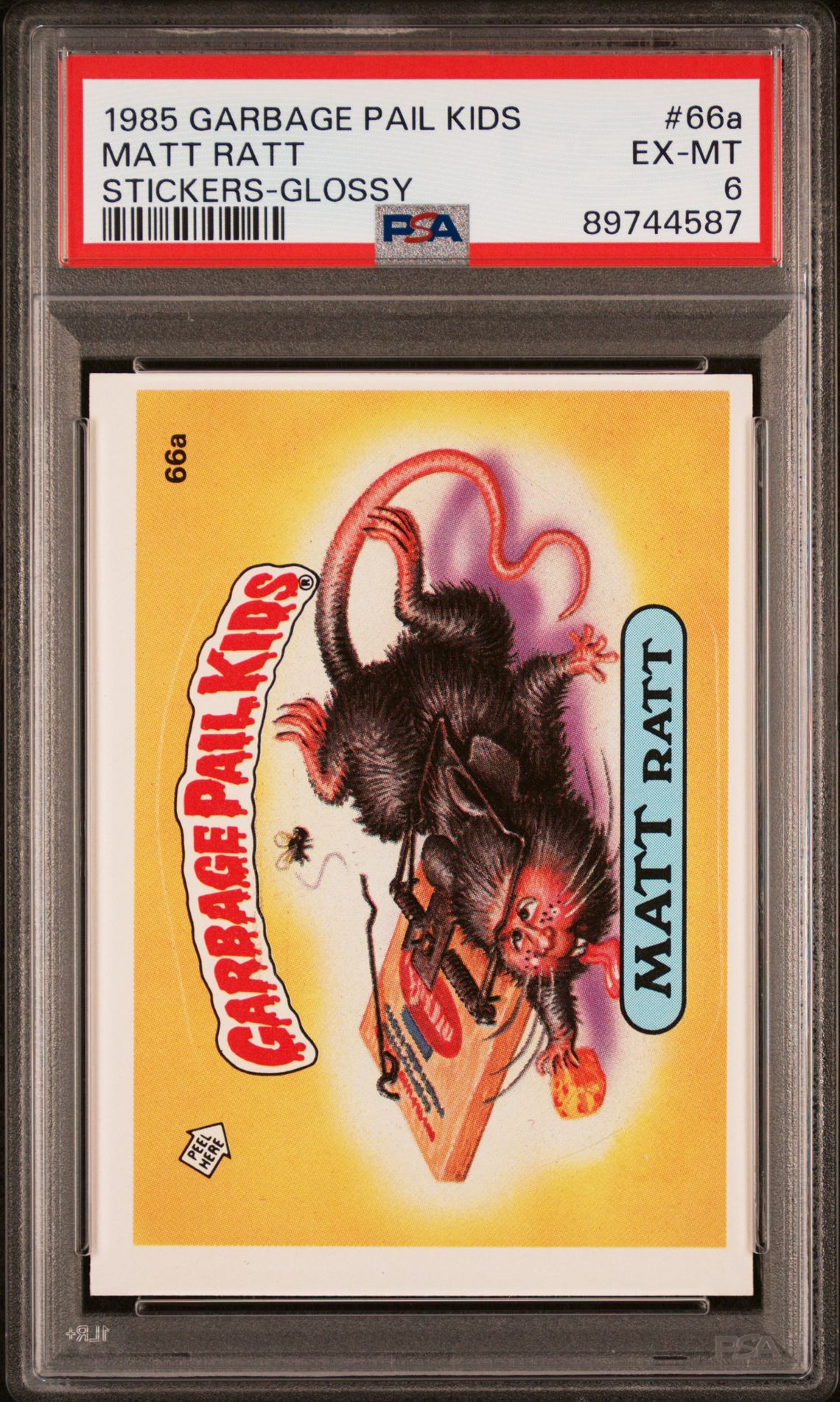 1985 Topps GARBAGE PAIL KIDS STICKERS GLOSSY #66A Matt Ratt front