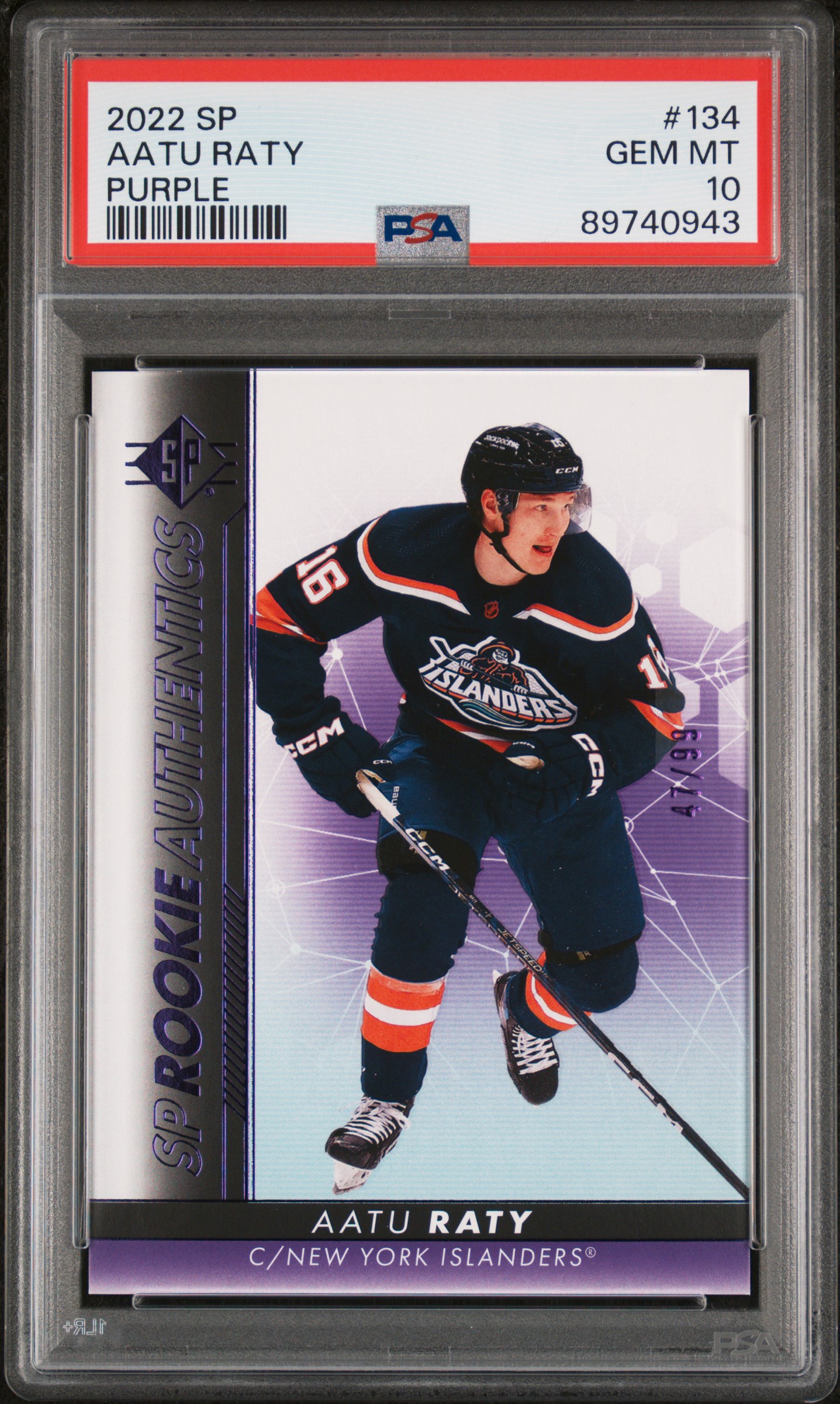 2022 Sp Aatu Raty #134 (Purple) Gem Mt 10 front