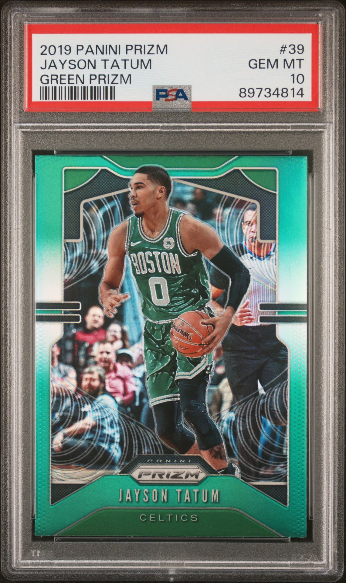 2019 Panini PANINI PRIZM GREEN PRIZM #39 Jayson Tatum front