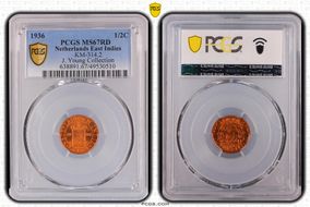 1936 1/2C KM-314.2 MS67RD