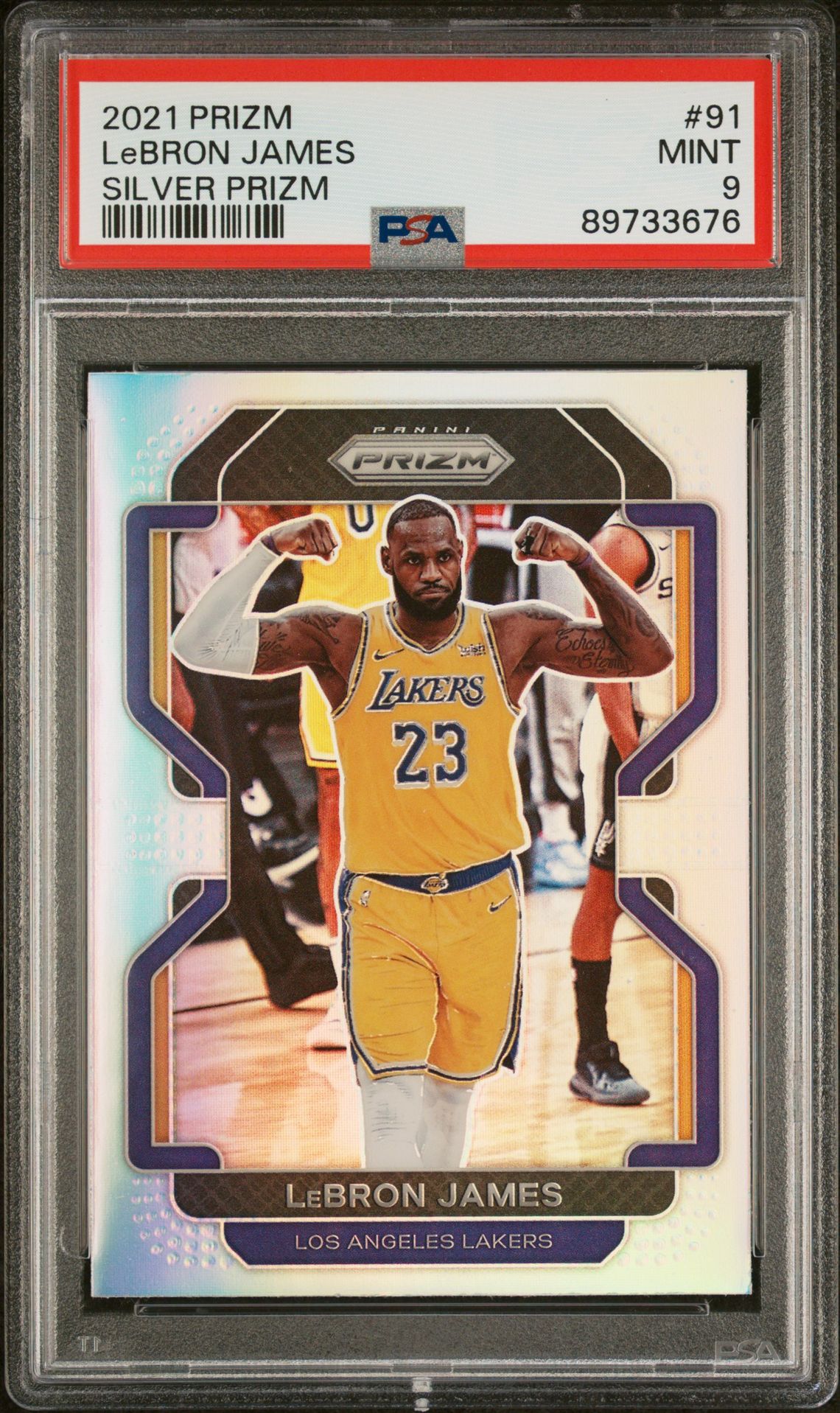 2021 Panini Prizm Lebron James #91 (Silver Prizm) Mint 9 front