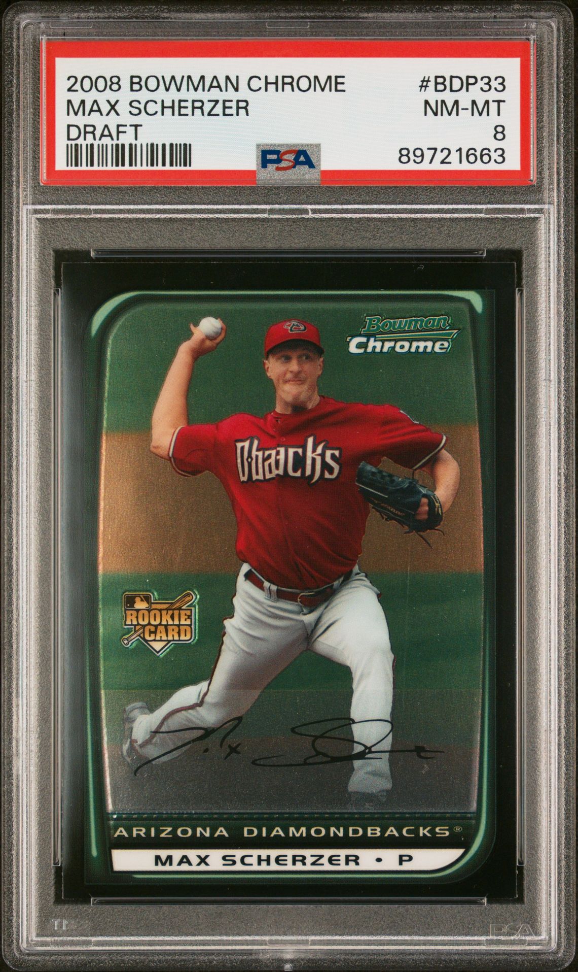 2008 Bowman BOWMAN CHROME DRAFT #BDP33 Max Scherzer front
