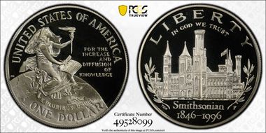 1996-P $1 Smithsonian PR70DCAM